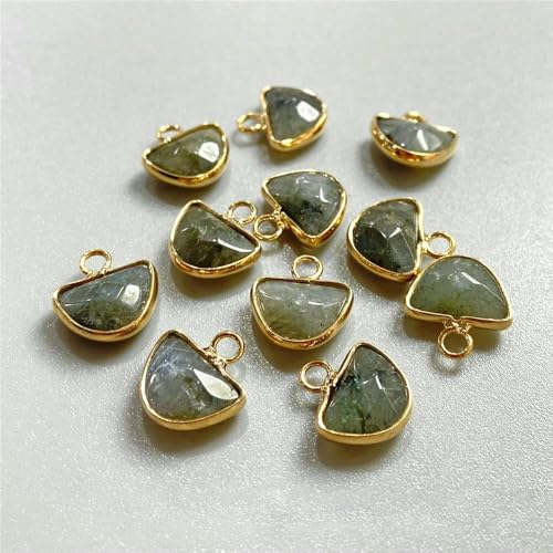 x 10 mm natürliche facettierte Steinanhänger, Tigerauge, Chalcedon-Perlen, heilende Reiki-Energie-Anhänger, Perle zur Schmuckherstellung, 33. Labradorit, 1 Stück von TBSKUY