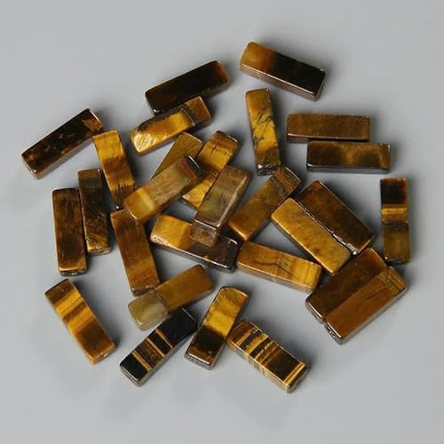 x 13,0 mm quadratische Röhrenperle, Naturstein, Lapislazuli, Achate, rechteckige flache Perlen, Anhänger für Schmuckherstellung, DIY-Wickel-Chakra-Armband, Bulk-15, Tigerauge, 4 x 13,0 mm, ca. 28 S von TBSKUY