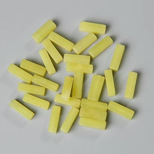 x 13,0 mm quadratische Röhrenperle, Naturstein, Lapislazuli, Achate, rechteckige flache Perlen, Anhänger für Schmuckherstellung, DIY-Wickel-Chakra-Armband, Bulk-9, Zitronenjade, 4 x 13,0 mm, 10 Stü von TBSKUY