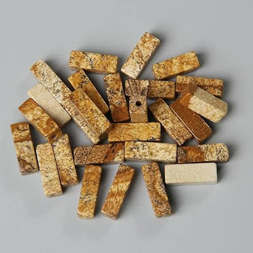 x 13,0 mm quadratische Röhrenperle, Naturstein, Lapislazuli, Achate, rechteckige flache Perlen, Anhänger für Schmuckherstellung, DIY-Wickel-Chakra-Armband, Großpackung – 20 Bildersteine – 4 x 1 von TBSKUY