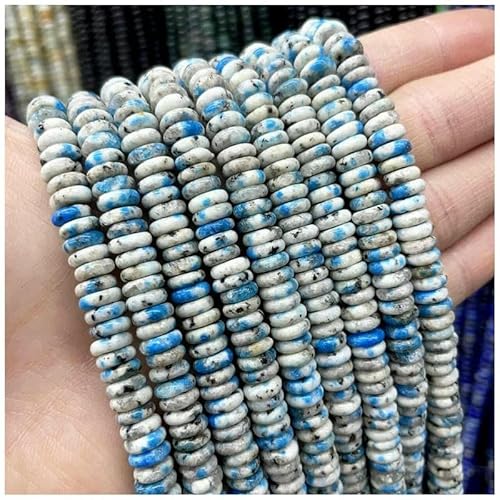 x 2 mm, flach, rund, Naturstein, Amethyst, Labradorit, Achat, Rondelle, Scheibe, lose Perlen für die Schmuckherstellung, DIY-Armband, 4-2 x 6 mm, 175 Stück von TBSKUY