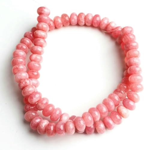 x 8 mm Naturstein-Rondelle-Perlen, Turmalin, Citrin, Angelit, Tigerauge, Abakus-Quarz, lose Perlen für die Herstellung von Armbändern – Rosa Angelit x 8 mm Naturstein-Rondelle-Perlen, Turmalin, Citrin, Angelit, Tigerauge, Abakus-Quarz, lose Perlen für die Herstellung von Armbändern – Rosa Angelit von TBSKUY