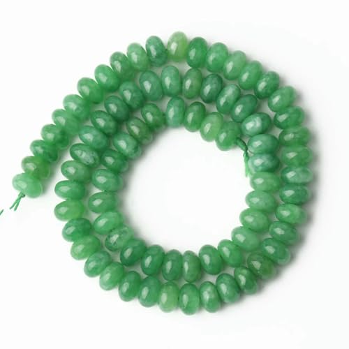x 8 mm Naturstein-Rondelle-Perlen, Turmalin, Citrin, Angelit, Tigerauge, Abakus-Quarz, lose Perlen für die Herstellung von Armbändern – grüne Jade x 8 mm Naturstein-Rondelle-Perlen, Turmalin, Citrin, Angelit, Tigerauge, Abakus-Quarz, lose Perlen für die Herstellung von Armbändern – grüne Jade von TBSKUY