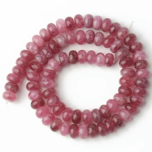 x 8 mm Naturstein-Rondelle-Perlen, Turmalin, Citrin, Angelit, Tigerauge, Abakus-Quarz, lose Perlen zum Selbermachen von Armbändern, Fuchsia-Turmalin x 8 mm Naturstein-Rondelle-Perlen, Turmalin, Citrin, Angelit, Tigerauge, Abakus-Quarz, lose Perlen zum Selbermachen von Armbändern, Fuchsia-Turmalin von TBSKUY