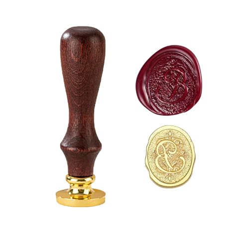 TBXqian Initial B Wachs-Siegel-Stempel, Vintage Letter Seal Wachs-Siegel-Stempel mit abnehmbarem Messingkopf und Holzgriff für Party Einladungen/Geschenkpapier/Umschläge/Weihnachten Thanksgiving TBXqian Initial B Wachs-Siegel-Stempel, Vintage Letter Seal Wachs-Siegel-Stempel mit abnehmbarem Messingkopf und Holzgriff für Party Einladungen/Geschenkpapier/Umschläge/Weihnachten Thanksgiving von TBXqian