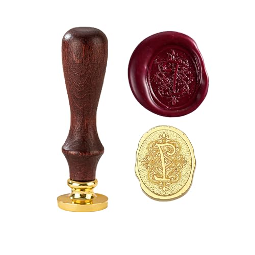 TBXqian Initial I Wachs-Siegel-Stempel, Vintage Letter Seal Wachs-Siegel-Stempel mit abnehmbarem Messingkopf und Holzgriff für Party Einladungen/Geschenkpapier/Umschläge/Weihnachten Thanksgiving TBXqian Initial I Wachs-Siegel-Stempel, Vintage Letter Seal Wachs-Siegel-Stempel mit abnehmbarem Messingkopf und Holzgriff für Party Einladungen/Geschenkpapier/Umschläge/Weihnachten Thanksgiving von TBXqian