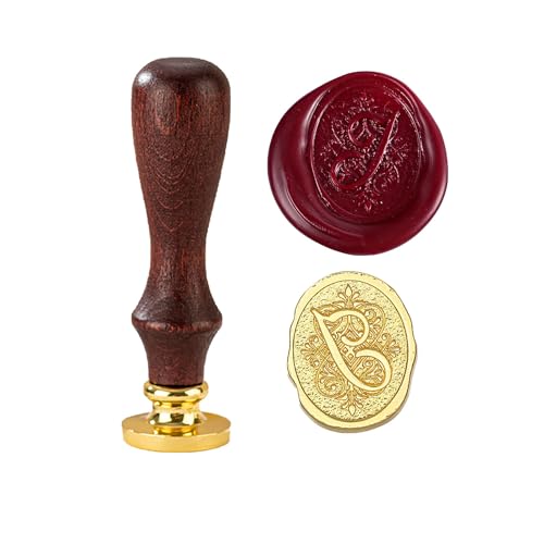 TBXqian Initial J Wachs-Siegel-Stempel, Vintage Letter Seal Wachs-Siegel-Stempel mit abnehmbarem Messingkopf und Holzgriff für Party Einladungen/Geschenkpapier/Umschläge/Weihnachten Thanksgiving TBXqian Initial J Wachs-Siegel-Stempel, Vintage Letter Seal Wachs-Siegel-Stempel mit abnehmbarem Messingkopf und Holzgriff für Party Einladungen/Geschenkpapier/Umschläge/Weihnachten Thanksgiving von TBXqian