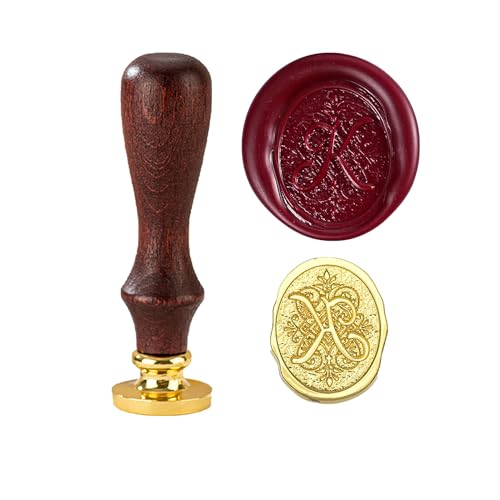 TBXqian Initial K Wachs-Siegel-Stempel, Vintage Letter Seal Wachs-Siegel-Stempel mit abnehmbarem Messingkopf und Holzgriff für Party Einladungen/Geschenkpapier/Umschläge/Weihnachten Thanksgiving TBXqian Initial K Wachs-Siegel-Stempel, Vintage Letter Seal Wachs-Siegel-Stempel mit abnehmbarem Messingkopf und Holzgriff für Party Einladungen/Geschenkpapier/Umschläge/Weihnachten Thanksgiving von TBXqian
