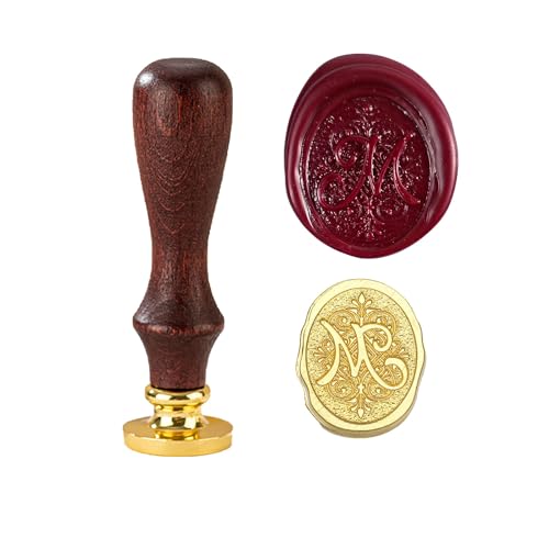 TBXqian Initial M Wachs-Siegel-Stempel, Vintage Letter Seal Wachs-Siegel-Stempel mit abnehmbarem Messingkopf und Holzgriff für Party Einladungen/Geschenkpapier/Umschläge/Weihnachten Thanksgiving TBXqian Initial M Wachs-Siegel-Stempel, Vintage Letter Seal Wachs-Siegel-Stempel mit abnehmbarem Messingkopf und Holzgriff für Party Einladungen/Geschenkpapier/Umschläge/Weihnachten Thanksgiving von TBXqian