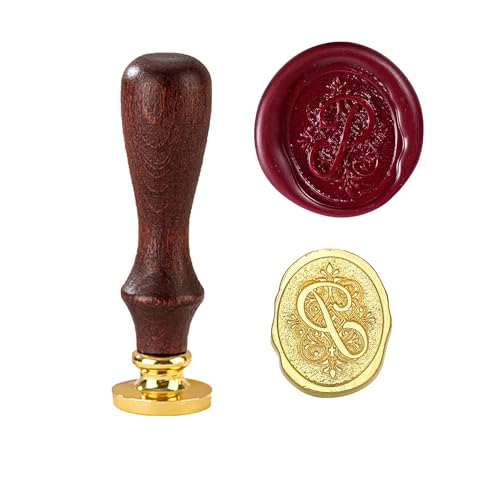 TBXqian Initial P Wachs-Siegel-Stempel, Vintage Letter Seal Wachs-Siegel-Stempel mit abnehmbarem Messingkopf und Holzgriff für Party Einladungen/Geschenkpapier/Umschläge/Weihnachten Thanksgiving TBXqian Initial P Wachs-Siegel-Stempel, Vintage Letter Seal Wachs-Siegel-Stempel mit abnehmbarem Messingkopf und Holzgriff für Party Einladungen/Geschenkpapier/Umschläge/Weihnachten Thanksgiving von TBXqian