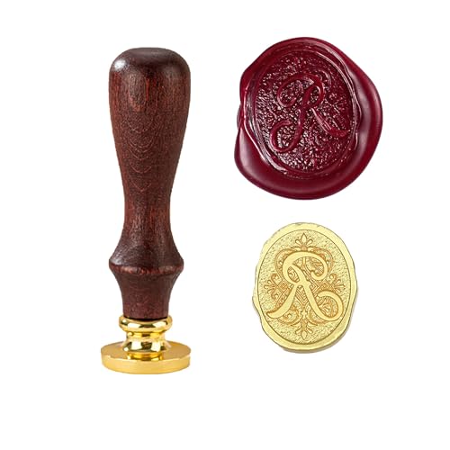 TBXqian Initial R Wachs-Siegel-Stempel, Vintage Letter Seal Wachs-Siegel-Stempel mit abnehmbarem Messingkopf und Holzgriff für Party Einladungen/Geschenkpapier/Umschläge/Weihnachten Thanksgiving TBXqian Initial R Wachs-Siegel-Stempel, Vintage Letter Seal Wachs-Siegel-Stempel mit abnehmbarem Messingkopf und Holzgriff für Party Einladungen/Geschenkpapier/Umschläge/Weihnachten Thanksgiving von TBXqian