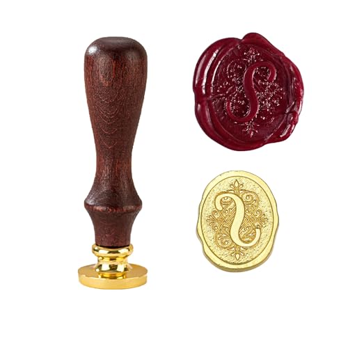TBXqian Initial S Wachs-Siegel-Stempel, Vintage Letter Seal Wachs-Siegel-Stempel mit abnehmbarem Messingkopf und Holzgriff für Party Einladungen/Geschenkpapier/Umschläge/Weihnachten Thanksgiving TBXqian Initial S Wachs-Siegel-Stempel, Vintage Letter Seal Wachs-Siegel-Stempel mit abnehmbarem Messingkopf und Holzgriff für Party Einladungen/Geschenkpapier/Umschläge/Weihnachten Thanksgiving von TBXqian