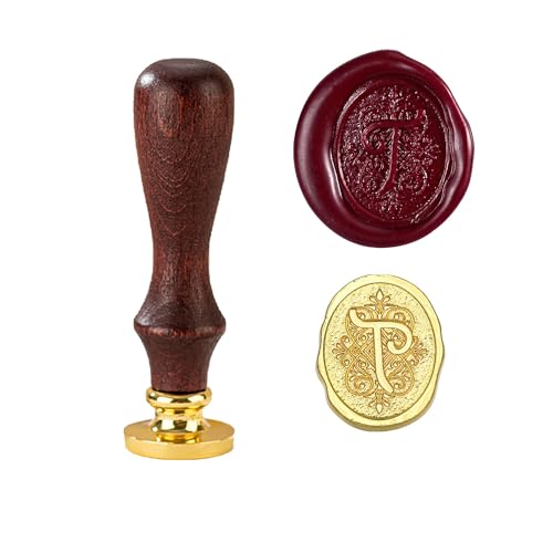 TBXqian Initial T Wachs-Siegel-Stempel, Vintage Letter Seal Wachs-Siegel-Stempel mit abnehmbarem Messingkopf und Holzgriff für Party Einladungen/Geschenkpapier/Umschläge/Weihnachten Thanksgiving TBXqian Initial T Wachs-Siegel-Stempel, Vintage Letter Seal Wachs-Siegel-Stempel mit abnehmbarem Messingkopf und Holzgriff für Party Einladungen/Geschenkpapier/Umschläge/Weihnachten Thanksgiving von TBXqian