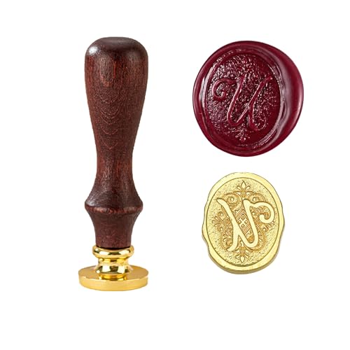 TBXqian Initial U Wachs-Siegel-Stempel, Vintage Letter Seal Wachs-Siegel-Stempel mit abnehmbarem Messingkopf und Holzgriff für Party Einladungen/Geschenkpapier/Umschläge/Weihnachten Thanksgiving TBXqian Initial U Wachs-Siegel-Stempel, Vintage Letter Seal Wachs-Siegel-Stempel mit abnehmbarem Messingkopf und Holzgriff für Party Einladungen/Geschenkpapier/Umschläge/Weihnachten Thanksgiving von TBXqian