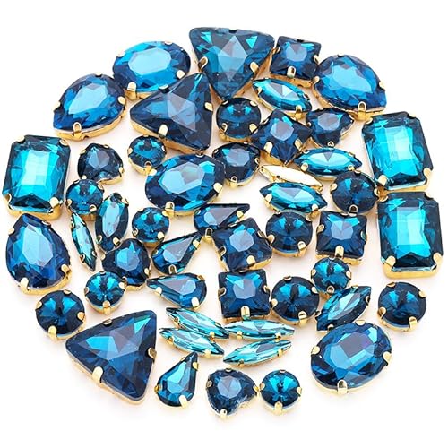 TBXqian Strass Perlen,50PCS Metall Flatback Gold Prong Einstellung Nähen Klaue Glas Strass mit Aufbewahrungstasche, Gemischte Formen Kristalle Glasperlen für Kleidung Stirnbänder Dekoration-Farben16 TBXqian Strass Perlen,50PCS Metall Flatback Gold Prong Einstellung Nähen Klaue Glas Strass mit Aufbewahrungstasche, Gemischte Formen Kristalle Glasperlen für Kleidung Stirnbänder Dekoration-Farben16 von TBXqian
