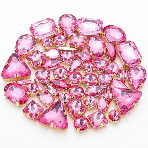TBXqian Strass Perlen,50PCS Metall Flatback Gold Prong Einstellung Nähen Klaue Glas Strass mit Aufbewahrungstasche, Gemischte Formen Kristalle Glasperlen für Kleidung Stirnbänder Dekoration-Farben14 TBXqian Strass Perlen,50PCS Metall Flatback Gold Prong Einstellung Nähen Klaue Glas Strass mit Aufbewahrungstasche, Gemischte Formen Kristalle Glasperlen für Kleidung Stirnbänder Dekoration-Farben14 von TBXqian
