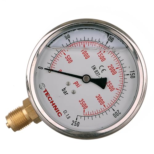 Manometer Glyzerin 0-250 BAR 100mm 1/2" Druckanzeige Manometer Glyzerin 0-250 BAR 100mm 1/2" Druckanzeige von TC TECHNIC