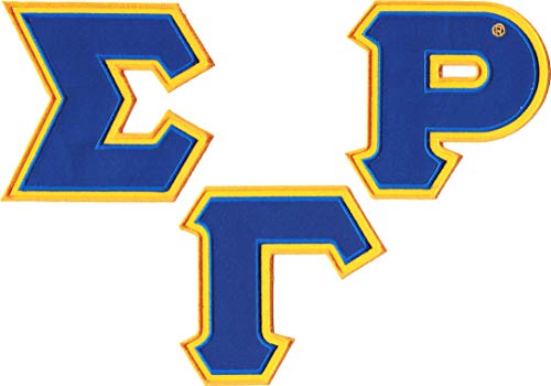 Sigma Gamma Rho Twill-Buchstaben zum Aufbügeln, Blau, ID#105929 von TCEShop