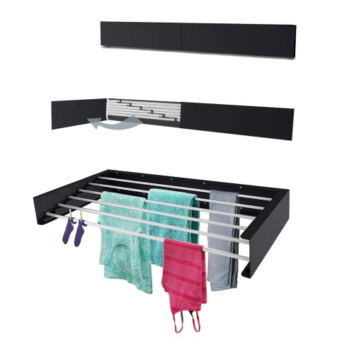 TCO ADVENTURES HANGHOVER Wäscheständer | EIN eleganter Wandaufhänger | zusammenklappbarer Edelstahl, zusammenklappbar, platzsparend mit 6 m Trockenleistung (Anthrazitgrau) von TCO ADVENTURES