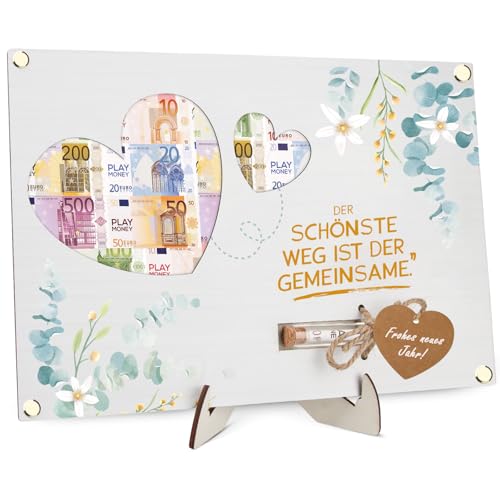 Personalisiertes Hochzeits-Geldgeschenk: Bilderrahmen mit Holz-Weltkarte & Reagenzglas Gravur | Für Paare zur Silberhochzeit & Flitterwochen | Inkl. Blanko-Karten | 30x20 cm Personalisiertes Hochzeits-Geldgeschenk: Bilderrahmen mit Holz-Weltkarte & Reagenzglas Gravur | Für Paare zur Silberhochzeit & Flitterwochen | Inkl. Blanko-Karten | 30x20 cm von TCRZHHRX