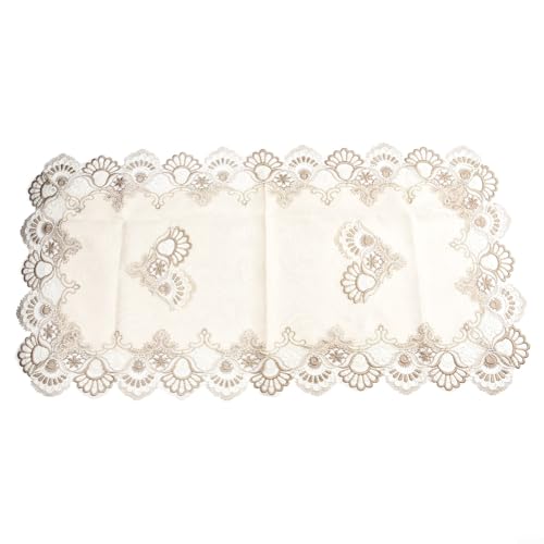 Bestickte rechteckige Tischdecke, Spitze, hohl, geschnitzt, Esstischabdeckung, Polyester, Teetischschutz, hitzebeständig, dekoratives Tuch für Wohnzimmer, Küche, Büro, Schreibtisch, 50 x 100 cm, Grau Bestickte rechteckige Tischdecke, Spitze, hohl, geschnitzt, Esstischabdeckung, Polyester, Teetischschutz, hitzebeständig, dekoratives Tuch für Wohnzimmer, Küche, Büro, Schreibtisch, 50 x 100 cm, Grau von TDCuizent