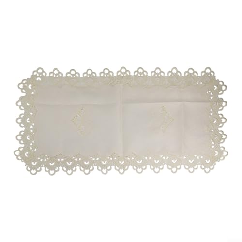 Bestickte rechteckige Tischdecke, Spitze, hohl, geschnitzt, Esstischabdeckung, Polyester, Teetischschutz, hitzebeständig, dekoratives Tuch für Wohnzimmer, Küche, Büro, Schreibtisch, 50 x 100 cm (Weiß) Bestickte rechteckige Tischdecke, Spitze, hohl, geschnitzt, Esstischabdeckung, Polyester, Teetischschutz, hitzebeständig, dekoratives Tuch für Wohnzimmer, Küche, Büro, Schreibtisch, 50 x 100 cm (Weiß) von TDCuizent
