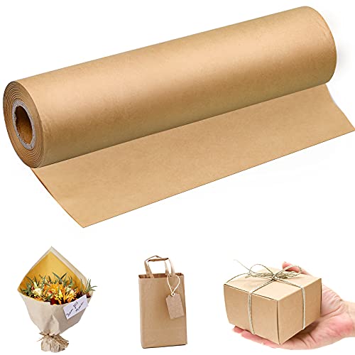 TDDL 30cmX30M Braun Kraftpapier Packpapier Rolle Natürliches Recyclingpapier Kraftpapierrolle Ideal für Kunsthandwerk, Kunst, Geschenkverpackung Verpackung Post Versand Packgut Paket von TDDL