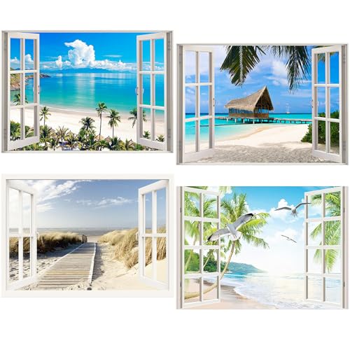 TDFERAN/40x30CM Diamond Painting Meer und Strand,Diamant Painting Bilder Landschaft Fenster, DIY 4 Pack Cross Stickerei Malerei Kits, für Wohnzimmer Schlafzimmer Büro Wand Dekoration TDFERAN/40x30CM Diamond Painting Meer und Strand,Diamant Painting Bilder Landschaft Fenster, DIY 4 Pack Cross Stickerei Malerei Kits, für Wohnzimmer Schlafzimmer Büro Wand Dekoration von TDFERAN