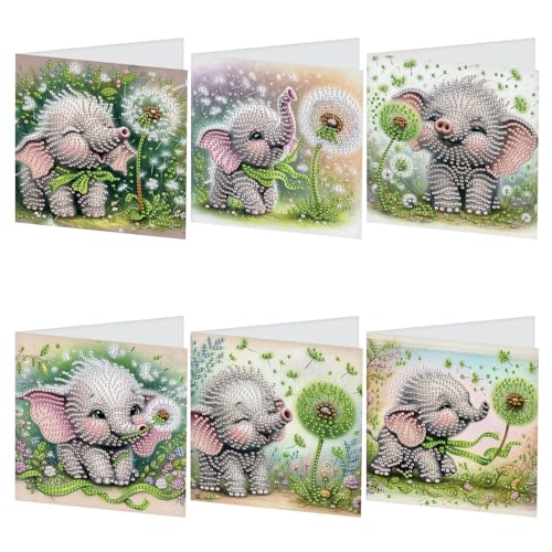 TDFERAN 6 Stück Glückwunschkarte Diamond Painting Niedliches Elefantenbaby Dankeskarte Urlaubskarten Diamant-Stickerei Geburtstagskarte Grußkarte 2025 Diamant Painting Grußkarte TDFERAN 6 Stück Glückwunschkarte Diamond Painting Niedliches Elefantenbaby Dankeskarte Urlaubskarten Diamant-Stickerei Geburtstagskarte Grußkarte 2025 Diamant Painting Grußkarte von TDFERAN