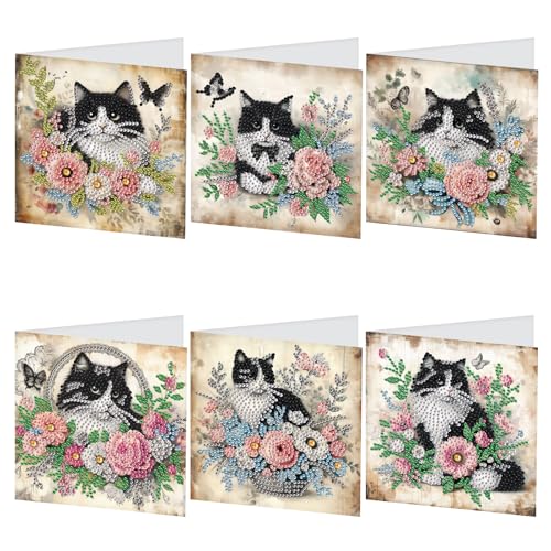 TDFERAN 6 Stück Grußkarte Diamond Painting Blumen Schmetterling Katze Dankeskarte Urlaubskarten Stickerei Diamant Karte Geburtstag Grußkarte 2025 Diamant Malerei Grußkarte TDFERAN 6 Stück Grußkarte Diamond Painting Blumen Schmetterling Katze Dankeskarte Urlaubskarten Stickerei Diamant Karte Geburtstag Grußkarte 2025 Diamant Malerei Grußkarte von TDFERAN