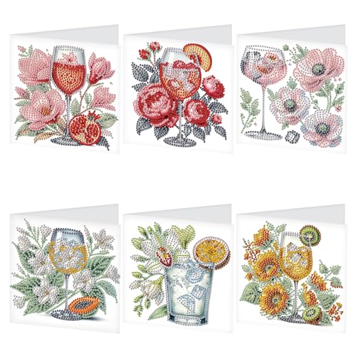 TDFERAN 6 Stück Grußkarte Diamond Painting Weinglas Blumen Dankeskarte Urlaubskarten Stickerei Diamant Karte Geburtstag Grußkarte 2025 Diamant Malerei Grußkarte TDFERAN 6 Stück Grußkarte Diamond Painting Weinglas Blumen Dankeskarte Urlaubskarten Stickerei Diamant Karte Geburtstag Grußkarte 2025 Diamant Malerei Grußkarte von TDFERAN