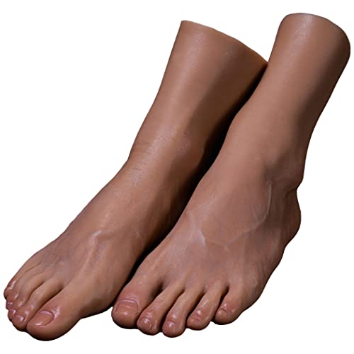 Lebensgroßes Mannequin-Fußmodell aus Silikon für Männer, lebensgroßes Mannequin-Fußmodell aus weichem Silikon, Display-Requisiten zum Bemalen von großen männlichen Füßen,Left Foot 44 von TDHLW
