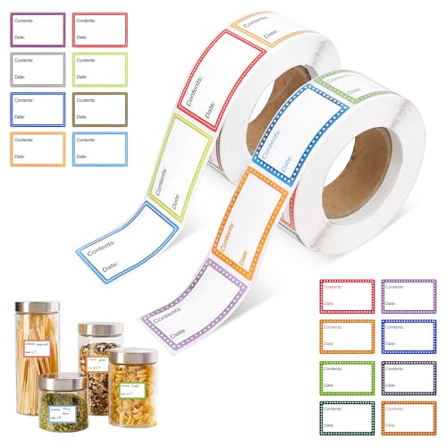 1000 Stück Gefrieretiketten zum Beschriften, Klebeetiketten zum Beschriften, Tiefkühletiketten Marmeladen Etiketten Food Labels für Küchen, Restaurants, Gläser, Flaschen, Marmelade, Tüten (25x40 mm) 1000 Stück Gefrieretiketten zum Beschriften, Klebeetiketten zum Beschriften, Tiefkühletiketten Marmeladen Etiketten Food Labels für Küchen, Restaurants, Gläser, Flaschen, Marmelade, Tüten (25x40 mm) von TDUNSYA