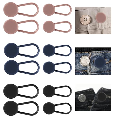 12 Stück Knopfverlängerung für Hosen,2 Größen Hosenbunderweiterung Knopf,Verstellbarer Hosenknopf Verlängerung,für Jeans Hosen, Hosenerweiterung Schwangerschaft von TDUNSYA