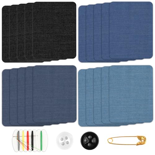 Jeans Flicken zum Aufbügeln,20 Stück Patches zum Aufbügeln mit Nähzubehör,Reparatur-Dekorationsset,Jeans Bügelflicken für Jeans, Jacken und DIY Taschen (12.5×9.5CM) Jeans Flicken zum Aufbügeln,20 Stück Patches zum Aufbügeln mit Nähzubehör,Reparatur-Dekorationsset,Jeans Bügelflicken für Jeans, Jacken und DIY Taschen (12.5×9.5CM) von TDUNSYA
