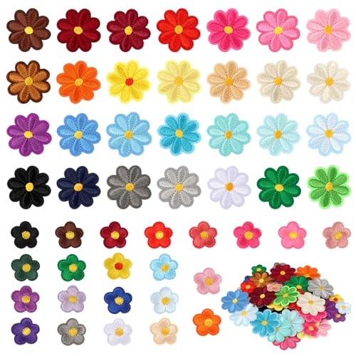 50 Stück Patches zum Aufbügeln,Flicken zum Aufbügeln,Florale Aufnäher zum Aufbügeln,Bestickte Aufnäher für Hut Jeans Kleidung Rucksäcke DIY-Zubehör von TDUNSYA