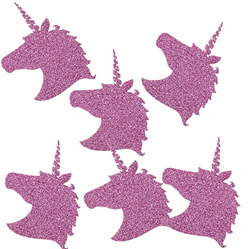 12 Textil Patch Aufbügler Aufbügelflicken Applikation Einhorn Unicorn lila Glitzer zum Selber Flicken Stylen Dekorieren ca. 6 x 4,5 cm von TE-DecoArt