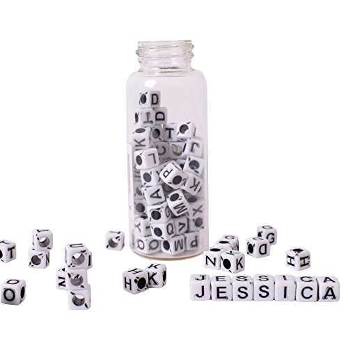 160 Stück DIY Buchstabenperlen Buchstabenwürfel Würfel weiß schwarz für Armbänder Halsband zum selber Basteln 6 mm 160 Stück DIY Buchstabenperlen Buchstabenwürfel Würfel weiß schwarz für Armbänder Halsband zum selber Basteln 6 mm von TE-DecoArt