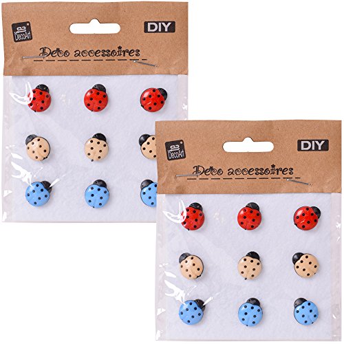 18 Stück DIY Zierknöpfe Ösenknöpfe Marienkäfer Käfer 14 mm bunte Knöpfe zum selber Basteln und Verzieren 18 Stück DIY Zierknöpfe Ösenknöpfe Marienkäfer Käfer 14 mm bunte Knöpfe zum selber Basteln und Verzieren von TE-DecoArt