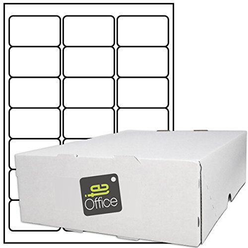 TE-Office 10500 Stück Haftetiketten Klebeetiketten Universal Aufkleber auf A4 Bogen weiß matt 63,5 x 38,1 mm Laser Inkjet von TE-Office