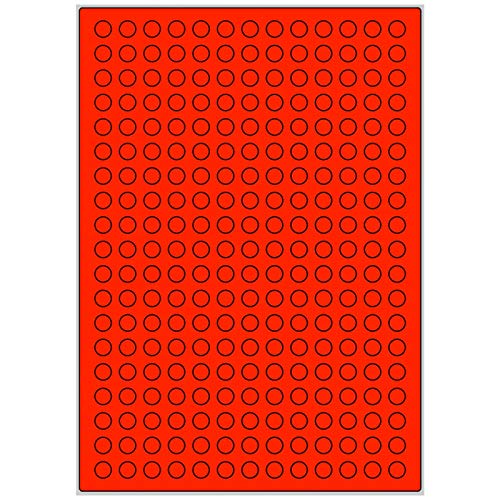 TE-Office 2470 Stück 10mm runde farbige Universal Markierungspunkte Klebepunkte auf 10 Blatt Bogen DIN A4 in matt rot von TE-Office
