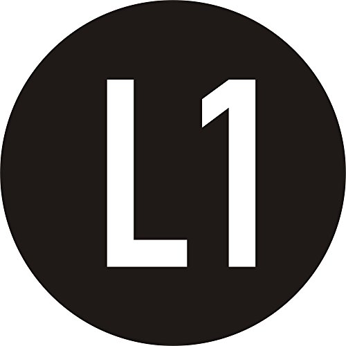 TE-Office 50 Stück Leiterkennzeichen Piktogramm Wechselstromnetz L1 Aufkleber Etiketten Bogen Polyesterfolie 20 mm Schwarz TE-Office 50 Stück Leiterkennzeichen Piktogramm Wechselstromnetz L1 Aufkleber Etiketten Bogen Polyesterfolie 20 mm Schwarz von TE-Office