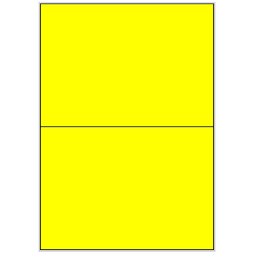 TE-Office 50 Stück farbige Haftetiketten Klebeetiketten Universal Aufkleber auf 25 Blatt DIN A4 Bogen gelb matt 210x148 mm Laser Inkjet von TE-Office