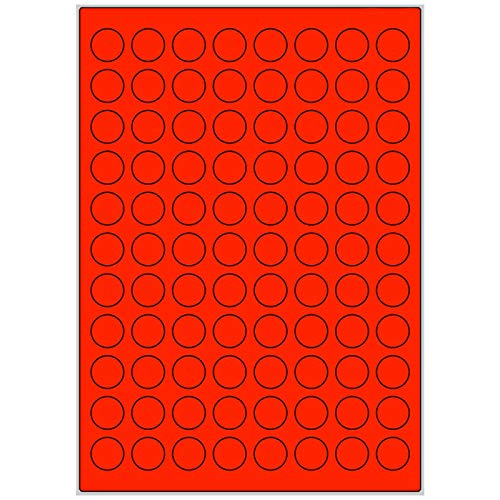 TE-Office 880 Stück 20mm runde farbige Universal Markierungspunkte Klebepunkte auf 10 Blatt Bogen DIN A4 in Leuchtfarbe rot TE-Office 880 Stück 20mm runde farbige Universal Markierungspunkte Klebepunkte auf 10 Blatt Bogen DIN A4 in Leuchtfarbe rot von TE-Office