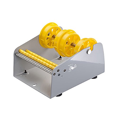 TE-Office Stahl Etikettenspender Etiketten Abroller Haftetiketten Tischgerät Wandgerät manuell 163mm Rollenbreite grau von TE-Office
