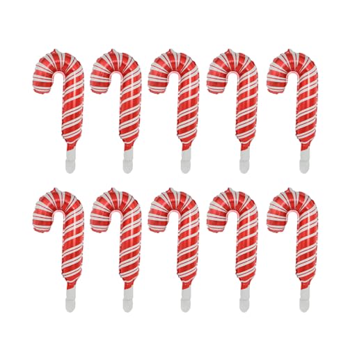 10 Stück Mini-Folienballons, Weihnachtsbaum-Hängeornament, perfekt für festliche Partys, Dekoration für Innen- und Außenbereich von TEBI
