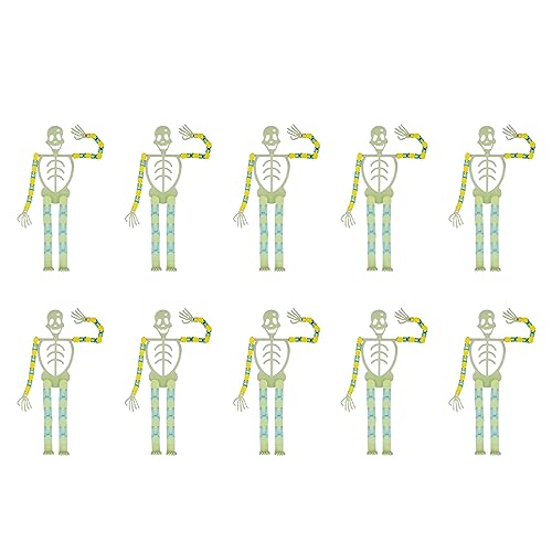 Skelett-Fidget-Spielzeug, fluoreszierend, transformierbar, Halloween-Skelett-Mann für Stressabbau, Dekompressions-Skelett-Fidget-Spielzeug, 10 Stück von TEBI
