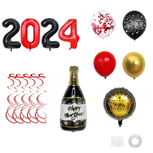 Vielseitiger Ballon Für Neue Jahr 2024 Partyzubehör Für Neue Jahr Sterne Und Weinflaschen Ballon Kreative Und Personalisierte Dekorationen von TEBI