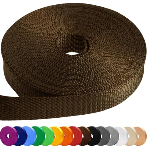 TECEUM 50 mm Gurtband – Braun – 46 Meter - Gurtband zum Klettern im Freien drinnen Basteln DIY (2” 50y) von TECEUM