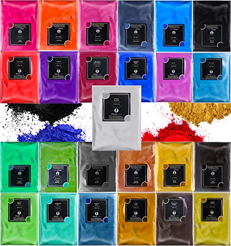 Epoxidharz Farbe Metallic Farben 25er×10g, TECHAROOZ Mica Powder Pulver, Epoxy Resin Farbe, Pigment, Farbpigmente Pigmentpulver Farben für Kosmetisches Qualität, Niveau Lipgloss Seifenfarben von TECHAROOZ